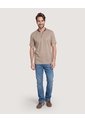 Polo Cuello Bomber Texturizado  Para Hombre Beige Ostu de Ostu