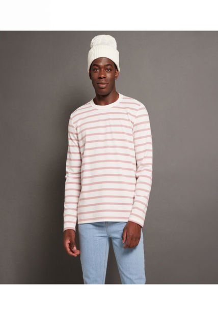 Camiseta Para Hombre Manga Larga Color Blanco Marca Ostu #60090857