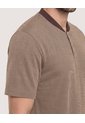 Polo Cuello Bomber Texturizado  Para Hombre Beige Ostu de Ostu