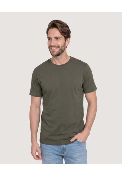Camiseta Oversize Texturizada  Para Hombre Verde Ostu