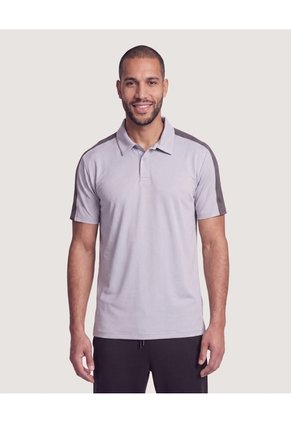 Polo Active Panel Contraste Para Hombre Gris Ostu