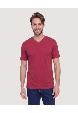 Camiseta Essential Cuello V  Para Hombre Rojo Ostu Ostu