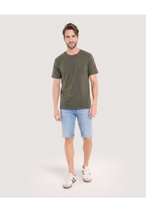 Camiseta Oversize Texturizada Para Hombre Verde Ostu