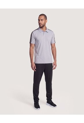 Polo Active Panel Contraste Para Hombre Gris Ostu