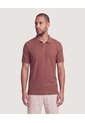 Polo Texturizada  Para Hombre Terracota Ostu de Ostu