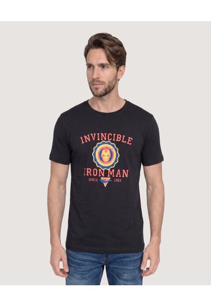 Camiseta Iron Man Invincible  Para Hombre Negro Ostu
