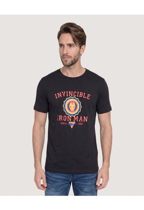 Camiseta Iron Man Invincible Para Hombre Negro Ostu