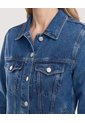 Chaqueta Trucker Denim Clásica  Para Mujer Azul Ostu de Ostu