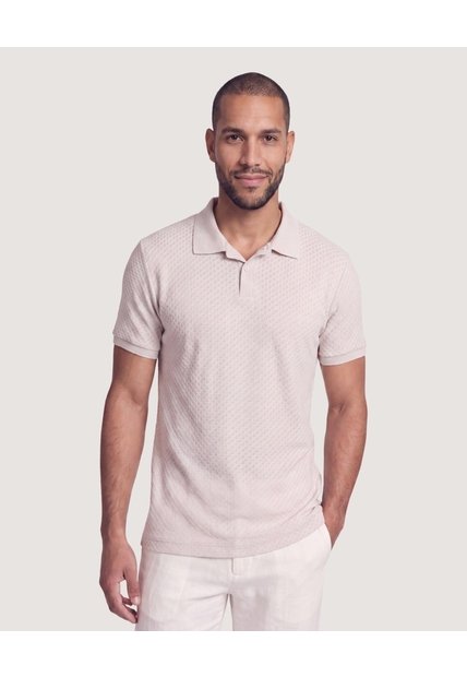 Polo Texturizada  Para Hombre Naranja Ostu