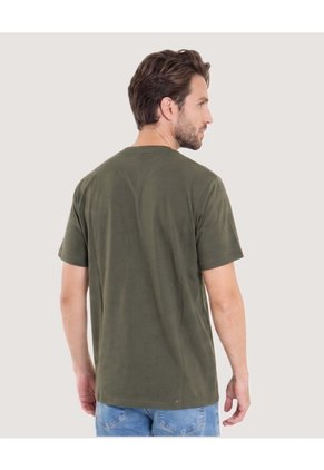 Camiseta Oversize Texturizada Para Hombre Verde Ostu