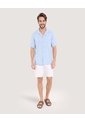 Camisa Resort Textura Natural  Para Hombre Azul Ostu de Ostu