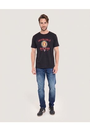 Camiseta Iron Man Invincible Para Hombre Negro Ostu
