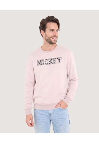 Buzo Mickey Varsity  Para Hombre Beige Ostu Ostu
