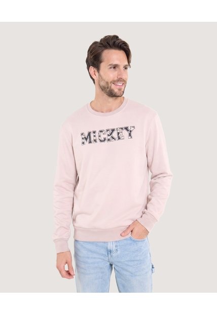 Buzo Mickey Varsity  Para Hombre Beige Ostu
