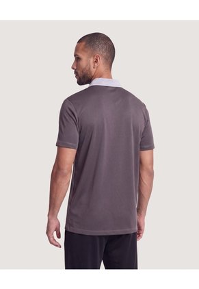 Polo Active Panel Contraste Para Hombre Gris Ostu
