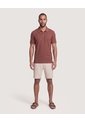 Polo Texturizada  Para Hombre Terracota Ostu de Ostu
