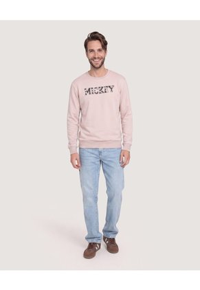 Buzo Mickey Varsity  Para Hombre Beige Ostu
