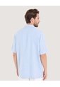 Camisa Resort Textura Natural  Para Hombre Azul Ostu de Ostu