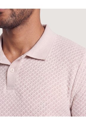 Polo Texturizada Para Hombre Naranja Ostu