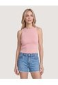 Camiseta Tejida Sin Mangas  Para Mujer Rosado Ostu de Ostu