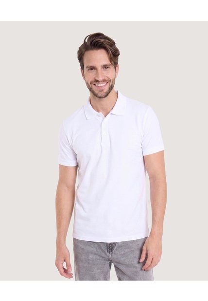 Polo Basica  Para Hombre Blanco Ostu