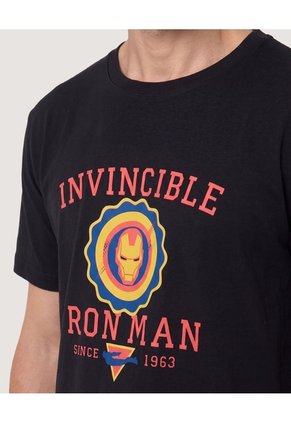 Camiseta Iron Man Invincible Para Hombre Negro Ostu