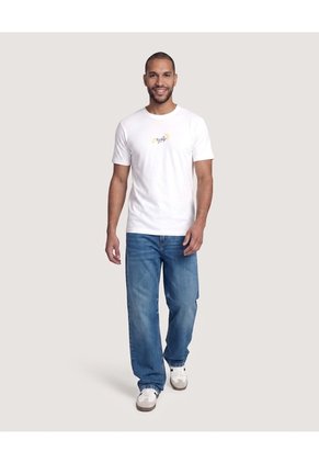 Camiseta Mickey Back Print  Para Hombre Crema Ostu