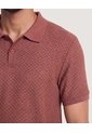 Polo Texturizada  Para Hombre Terracota Ostu de Ostu