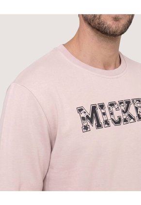 Buzo Mickey Varsity  Para Hombre Beige Ostu