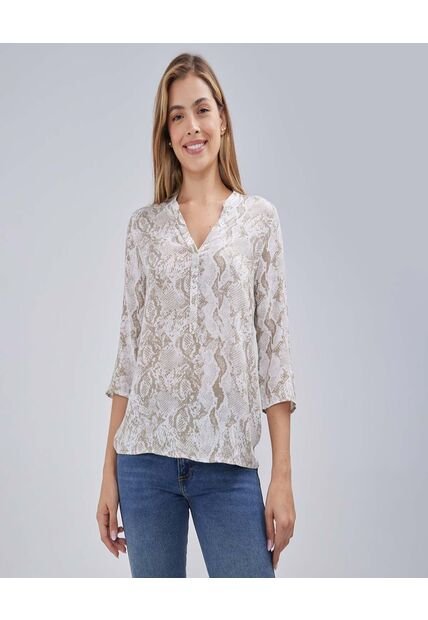 Blusa Para Mujer Manga 3/4 Color Verde  Marca Ostu #40121035