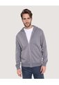 Buzo Zipper Unicolor  Para Hombre Gris Ostu de Ostu