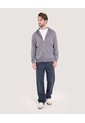 Buzo Zipper Unicolor  Para Hombre Gris Ostu de Ostu
