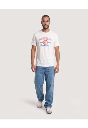 Camiseta Avengers Assemble  Para Hombre Marfil Ostu