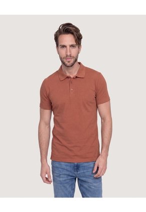 Polo Basica Para Hombre Terracota Ostu
