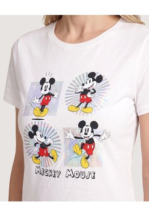 Camiseta Mickey Mouse Retro Para Mujer Crema Ostu