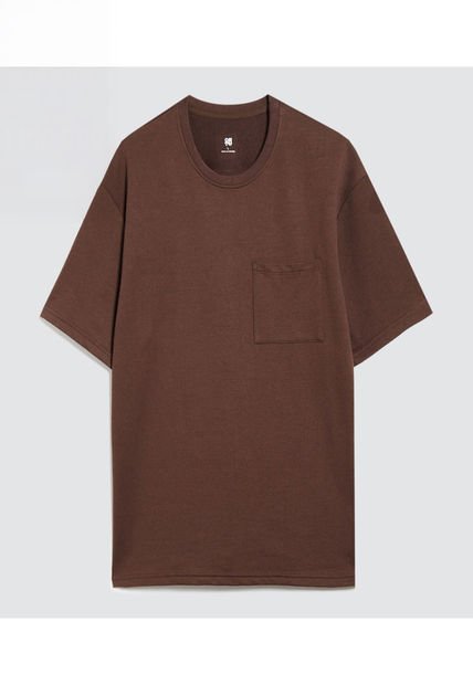 Camiseta Para Hombre Manga Corta Color Café Oscuro Marca Ostu #60091411