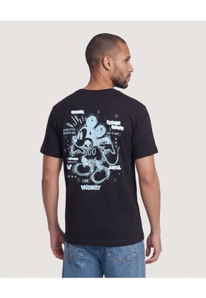 Camiseta Mickey Joyful  Para Hombre Negro Ostu
