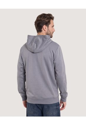 Buzo Zipper Unicolor  Para Hombre Gris Ostu