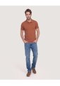 Polo Basica  Para Hombre Terracota Ostu de Ostu