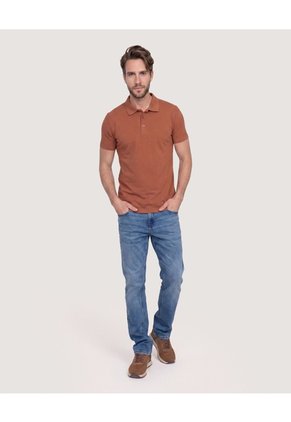 Polo Basica Para Hombre Terracota Ostu