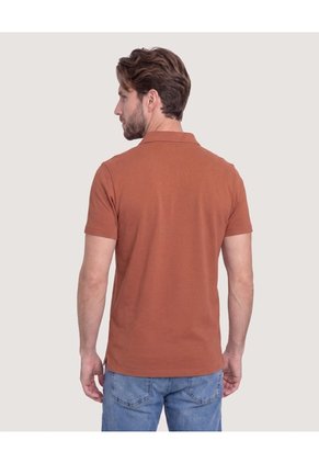 Polo Basica Para Hombre Terracota Ostu
