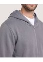Buzo Zipper Unicolor  Para Hombre Gris Ostu de Ostu