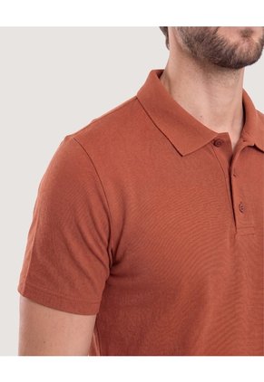 Polo Basica Para Hombre Terracota Ostu