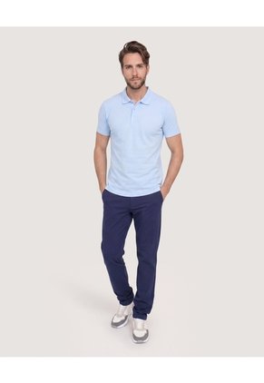 Polo Basica Para Hombre Celeste Ostu