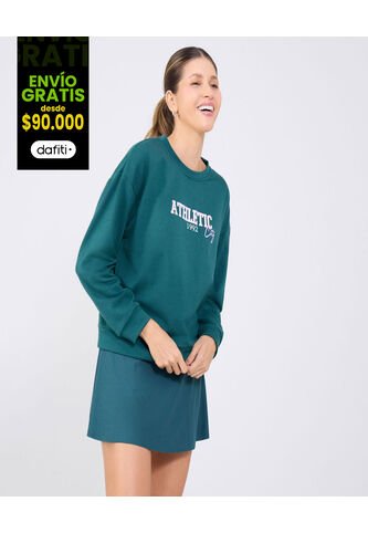 Buzo Para Mujer Cuello Redondo Color Verde  Marca Ostu #40060457 Ostu