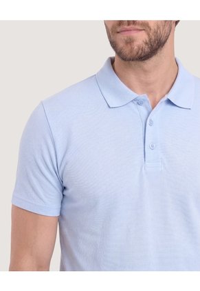 Polo Basica Para Hombre Celeste Ostu