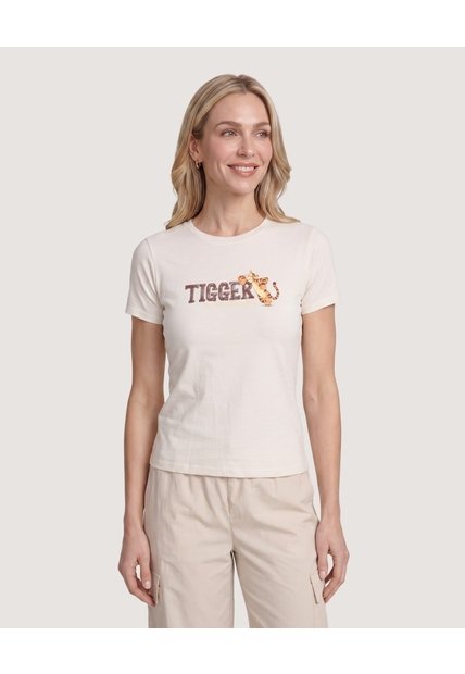 Camiseta Tigger  Para Mujer Beige Ostu