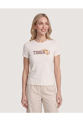 Camiseta Tigger Para Mujer Beige Ostu
