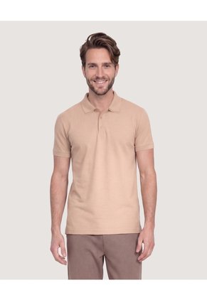 Polo Basica Para Hombre Café Ostu