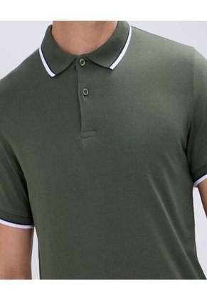 Polo Para Hombre Cuello Tejido Sin Bolsillo Color Verde  Marca Ostu #60110713
